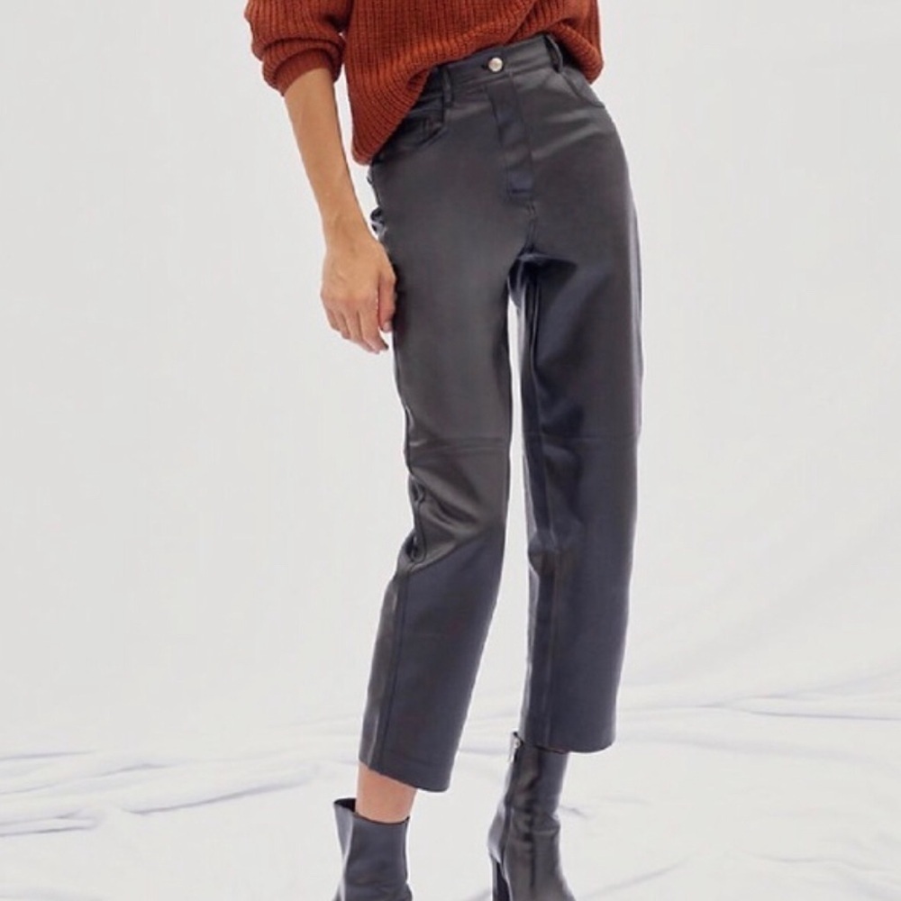 Aritzia Wilfred Black Vegan Leather Pants Size US10